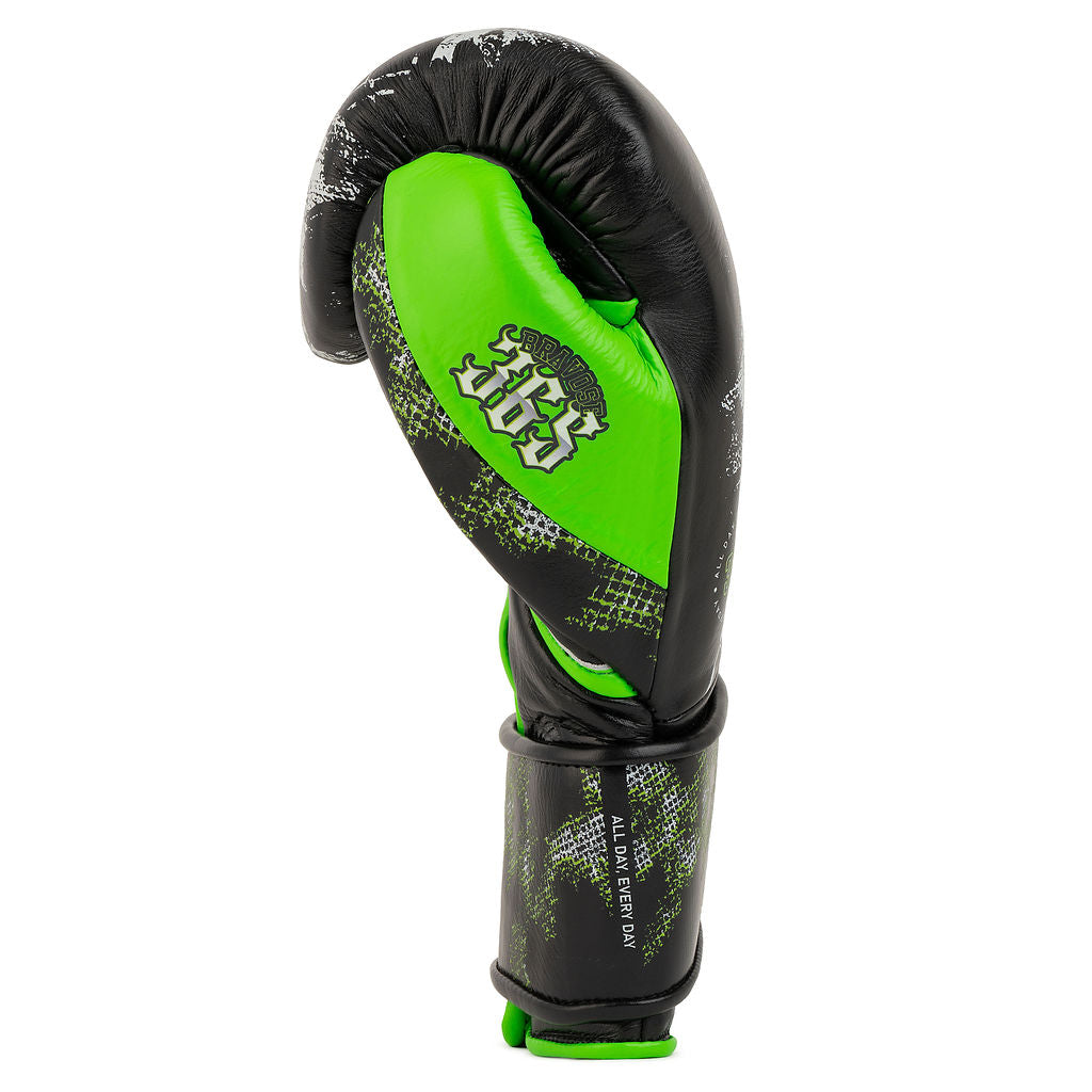 Bravose Limited Edition 16oz Velcro Boxing Gloves – Black & Green-2