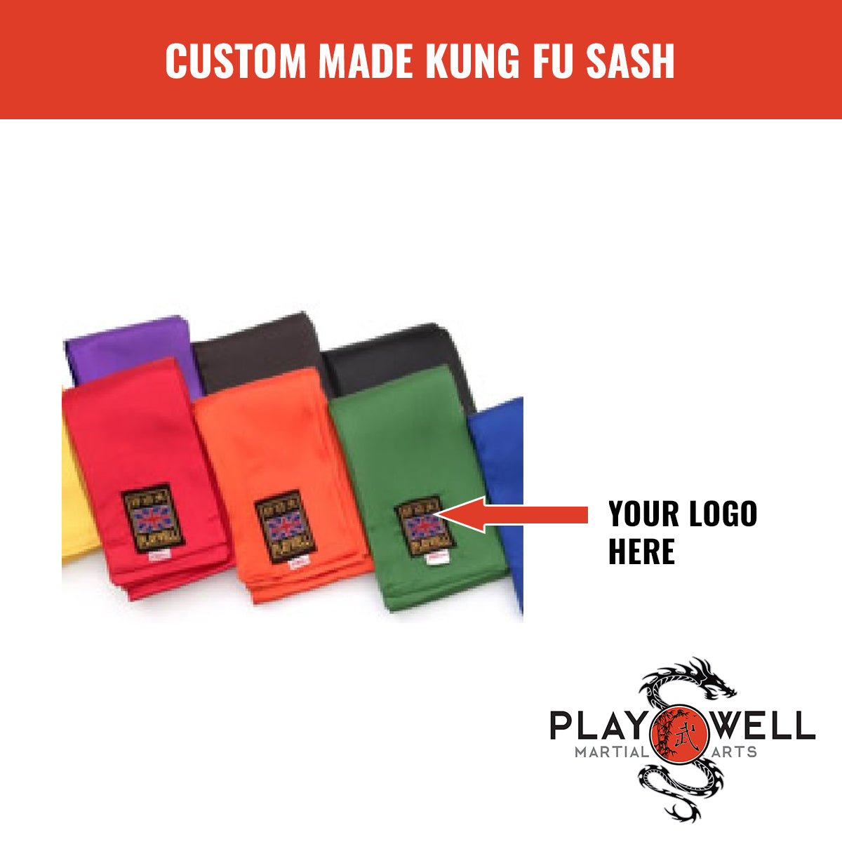 Custom Made Martial Arts Kung Fu Sashes - Your Logo