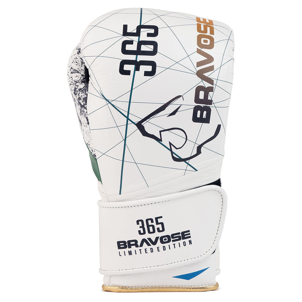 Bravose Limited Edition 16oz Velcro Boxing Gloves – 365 Series White-1