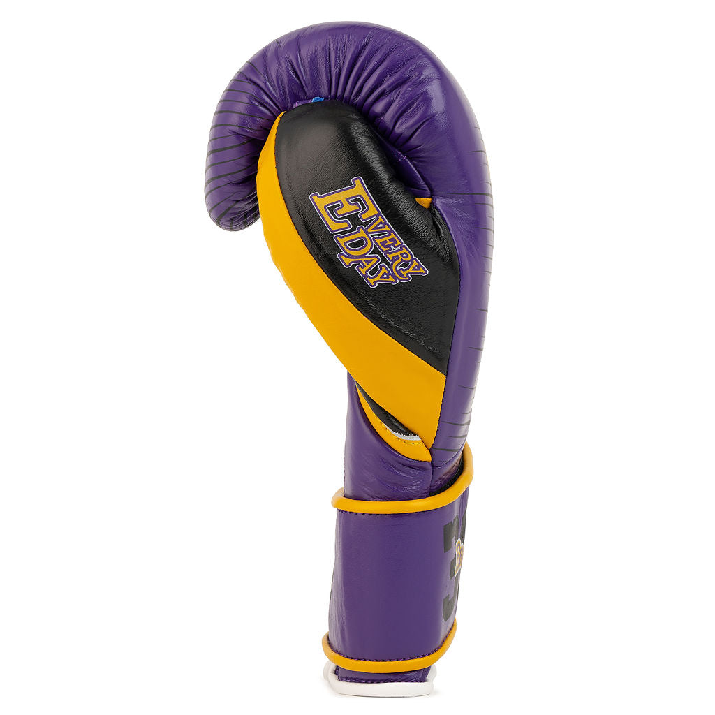 Bravose Limited Edition 16oz Velcro Boxing Gloves – “ALL DAY, EVERY DAY” Purple & Yellow-3