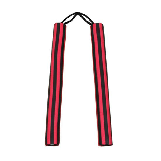 NR-003: Foam Nunchaku with Cord Black/ Red stripes - PRE ORDER