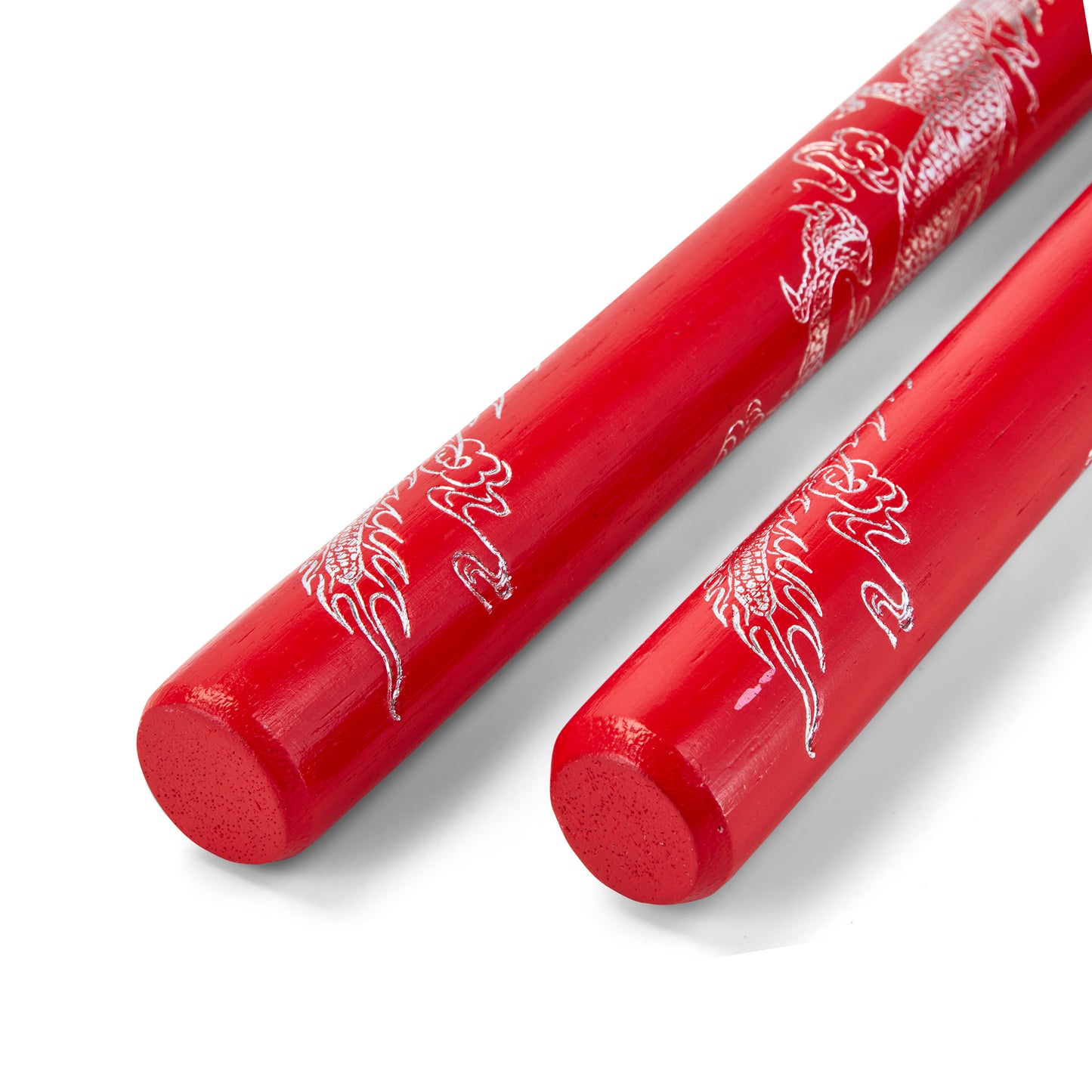 Rattan Wooden Red Dragon Nunchucks Chain - 12"