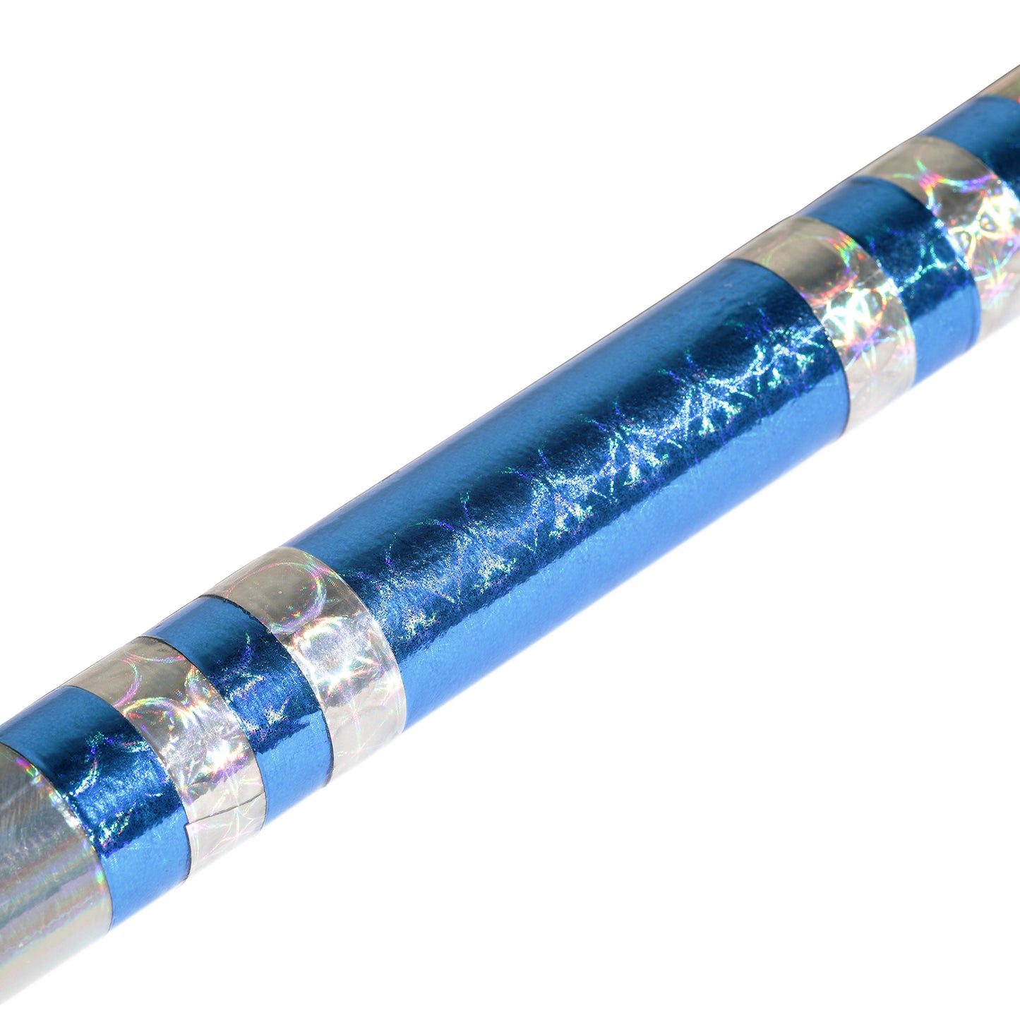 Chrome Spiral Competition Lotus Wood Nunchaku - Silver/Blue