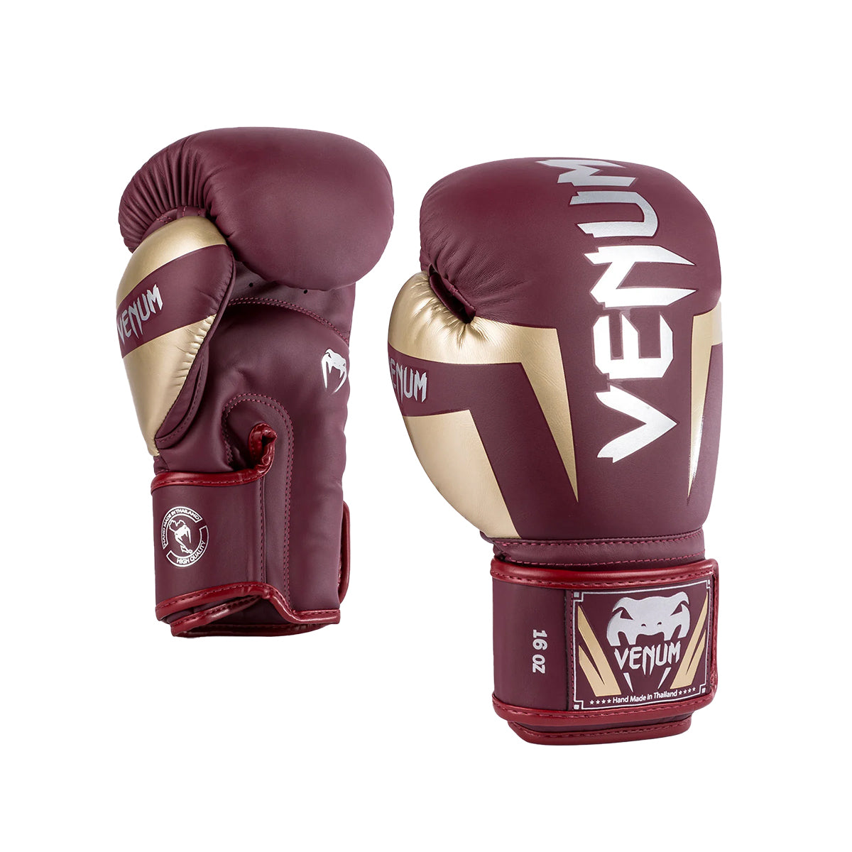 Venum Elite Boxing Gloves - Burgundy/Gold