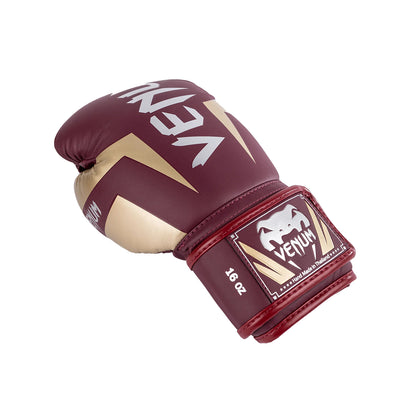 Venum Elite Boxing Gloves - Burgundy/Gold