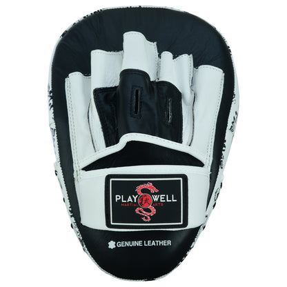 Playwell Elite Light Curved Leather "Logos"  Boxing Focus Pads