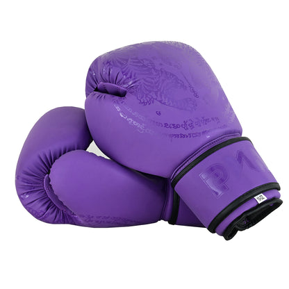 Twin Tigers Muay Thai Boxing Gloves, Shin Pads & Shorts - Purple