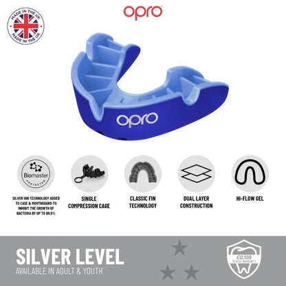 Opro UFC Kids Silver Self Fit Mouth Guard - Black