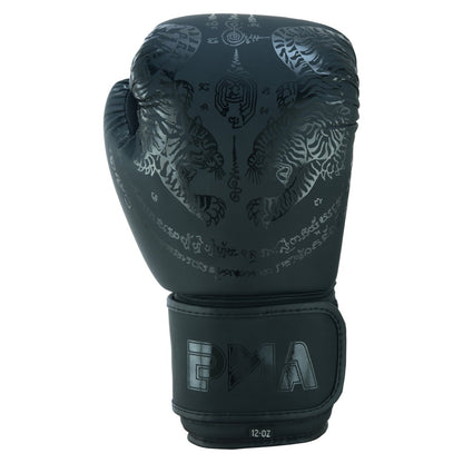 Twin Tigers Muay Thai Boxing Gloves, Shin Pads & Shorts - Black