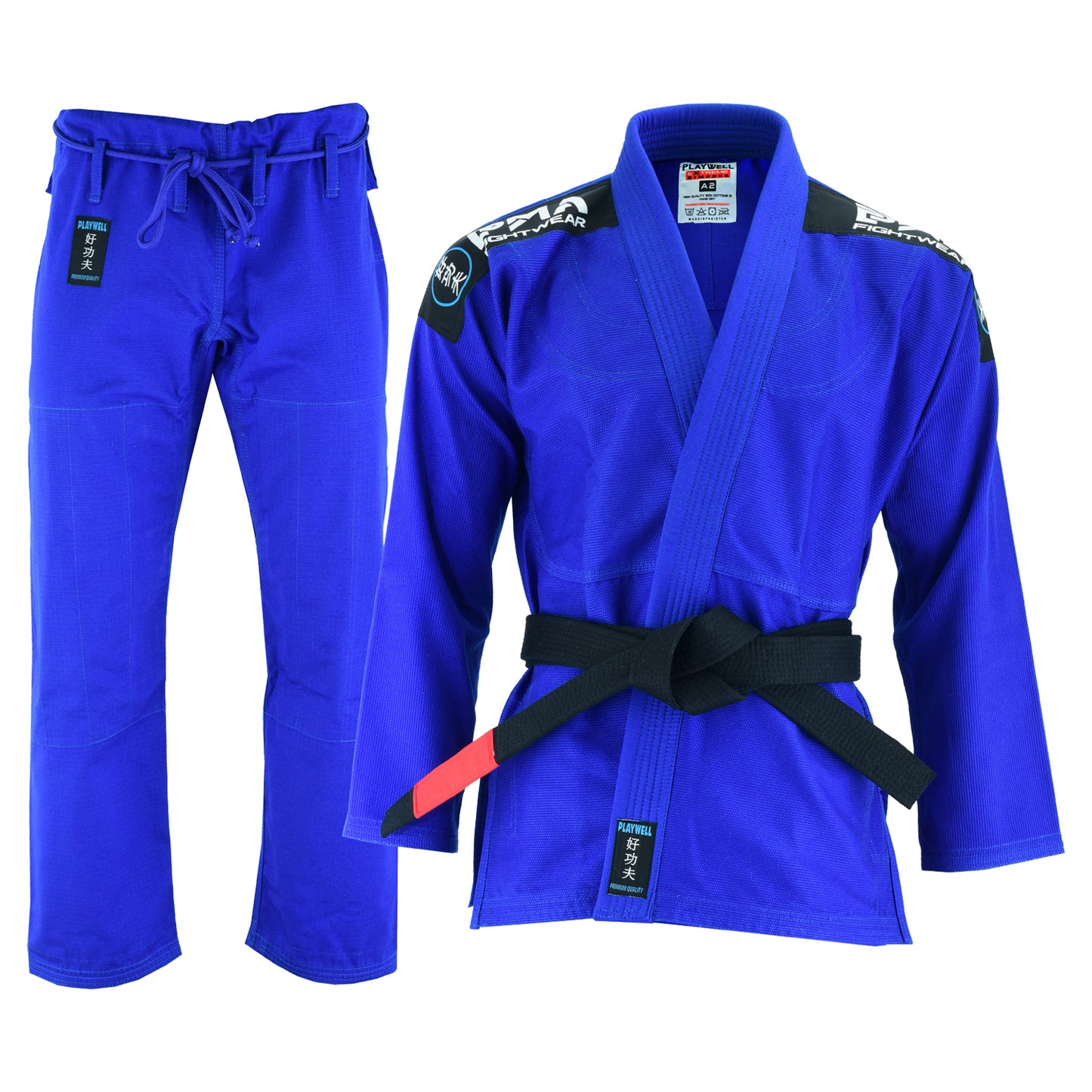 Playwell Adults Mens Pro Elite BJJ Jiu Jitsu Gi - Blue