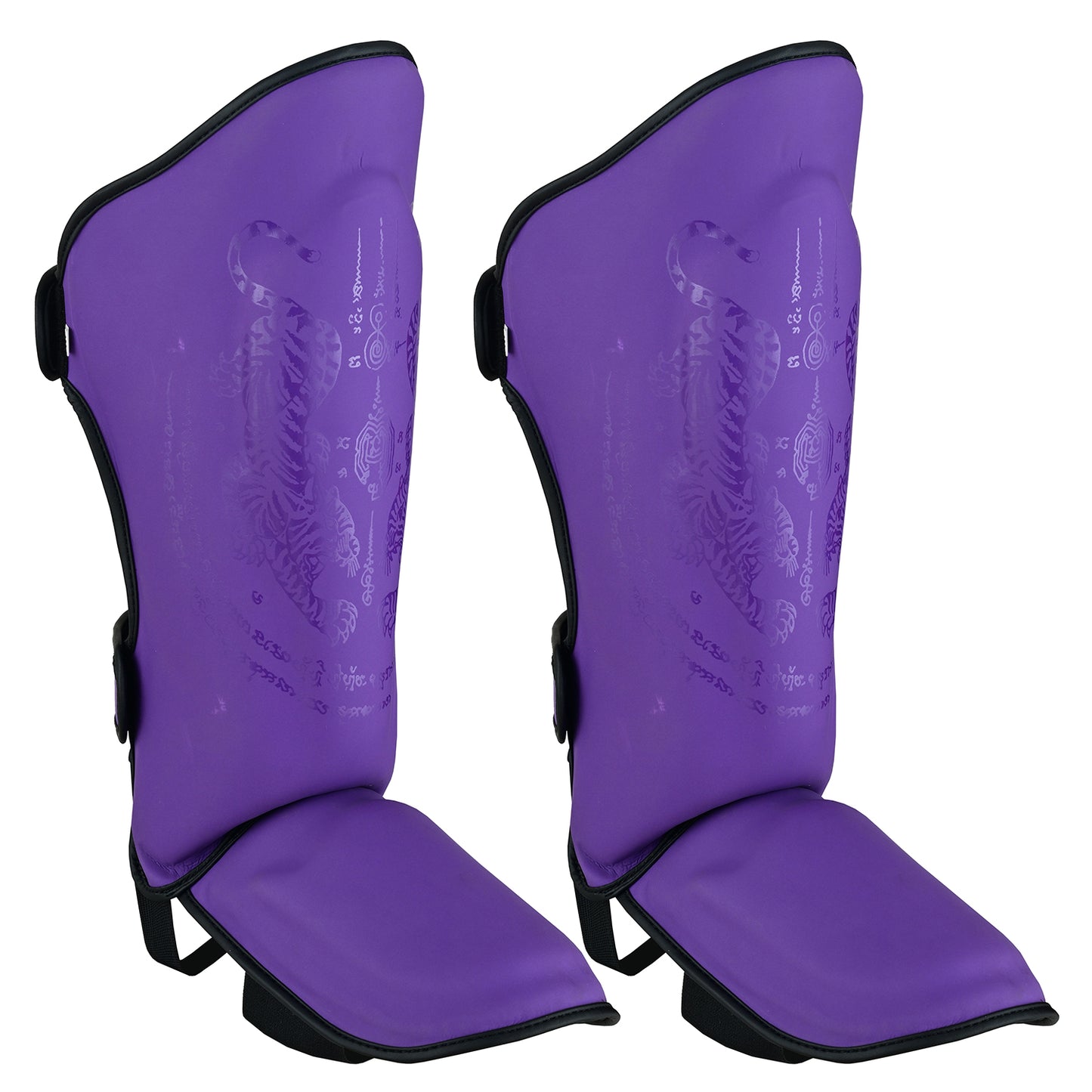 Ladies Muay Thai Twin Tiger Shin Instep Guards - Purple