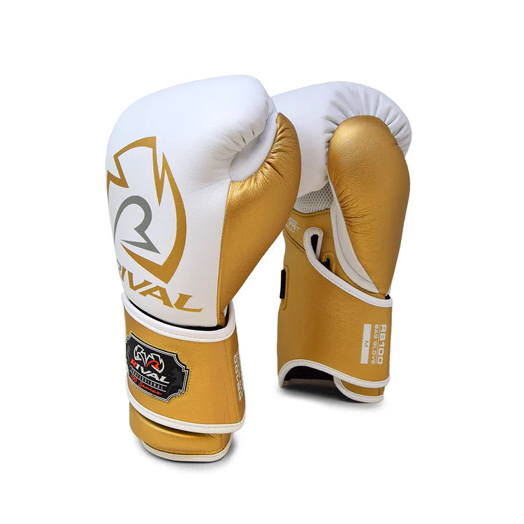 Rival RB100 Professional Bag Gloves  - White/Gold