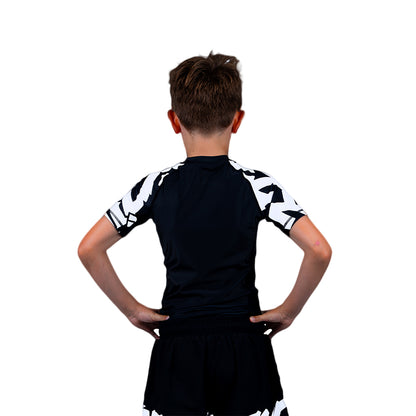 Scramble Baka Kids Short Sleeve Rash Guard - Black