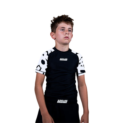 Scramble Baka Kids Short Sleeve Rash Guard - Black
