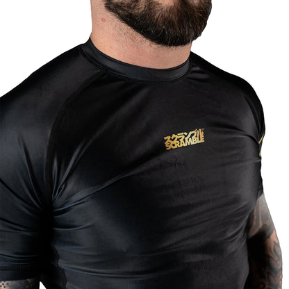 Scramble Kintsugi Short Sleeve Rash Guard - Black