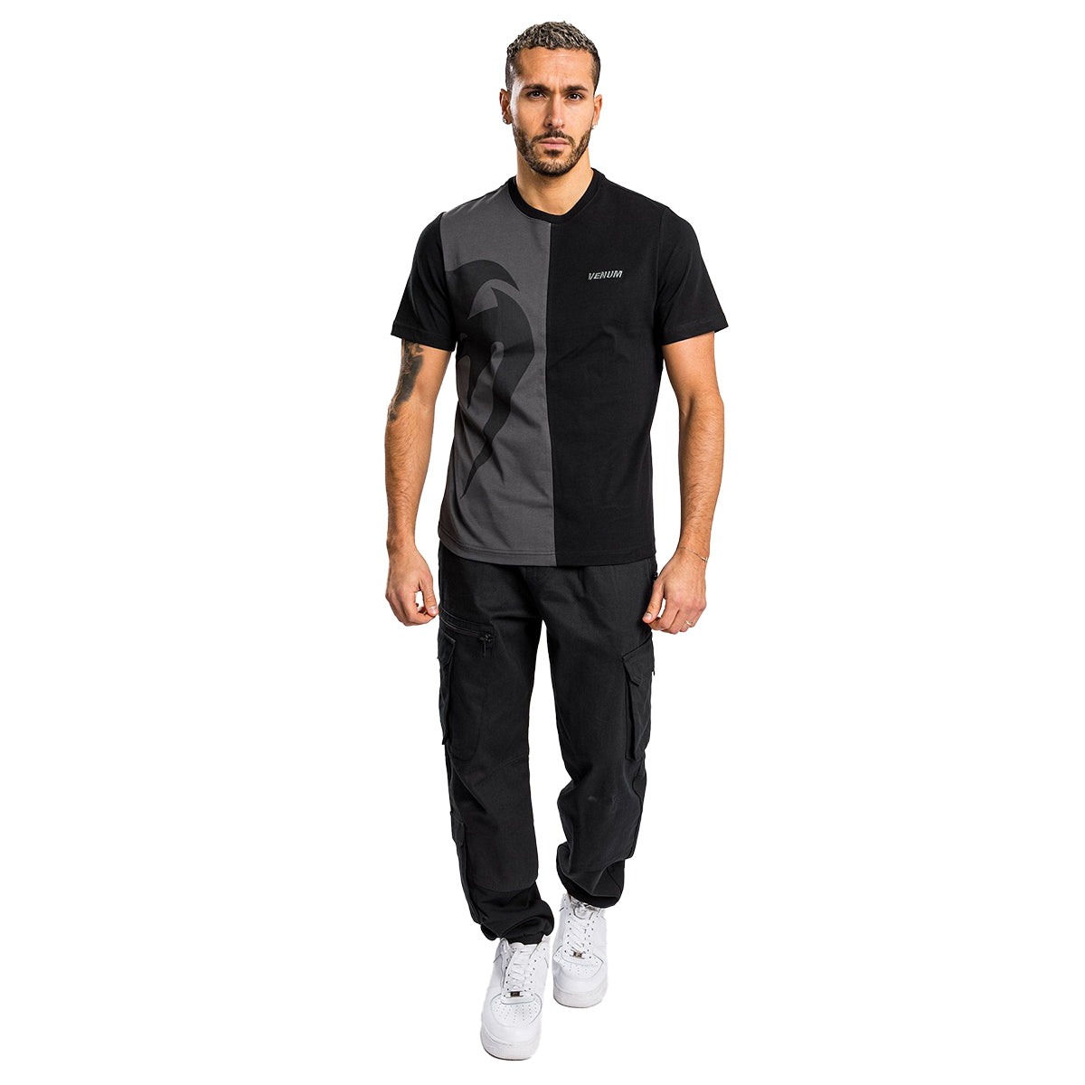 Venum MMA Giant Split T shirt  - New  - Grey/Black