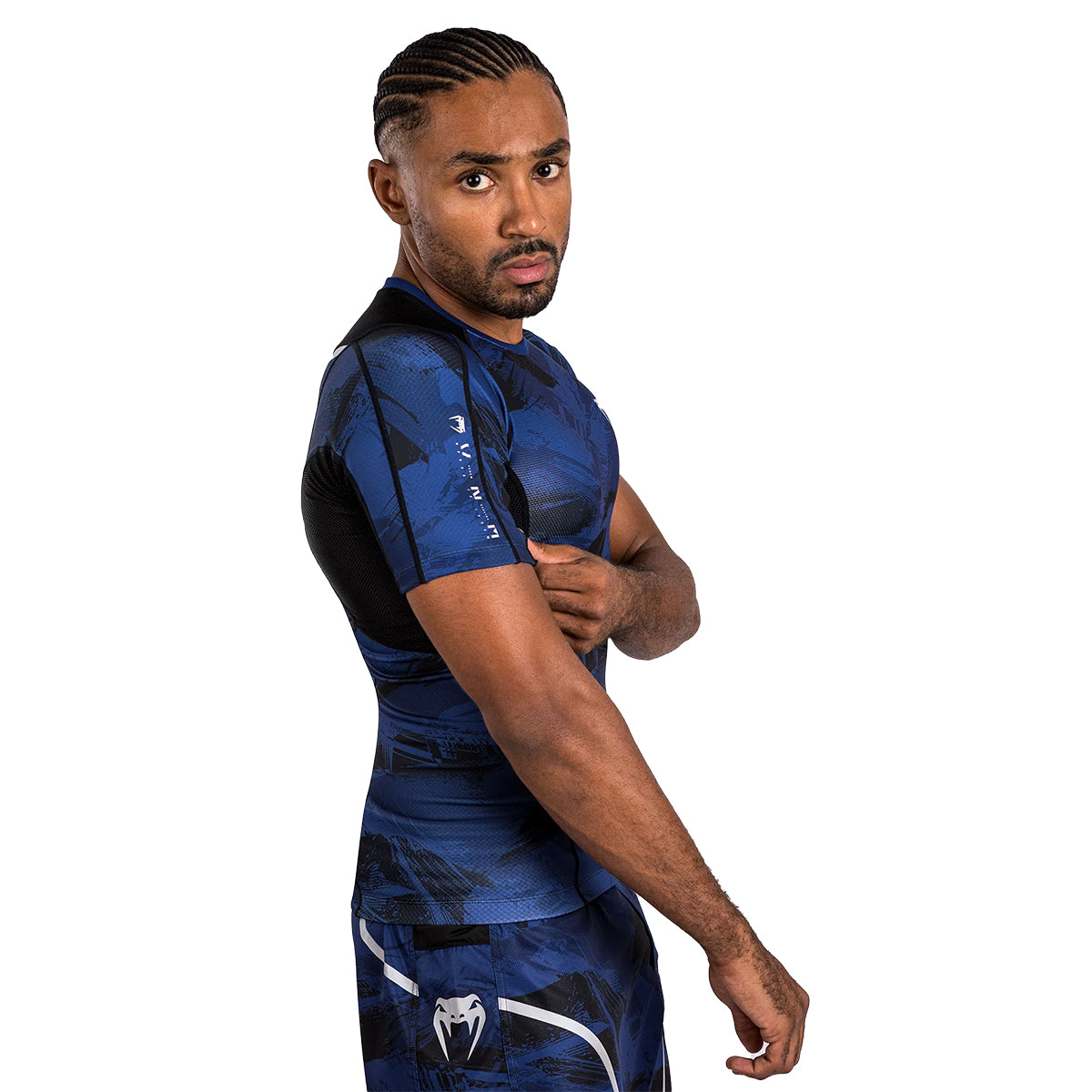 Venum Electron 3.0 MMA Short Sleeve Rashguard - Camo Blue