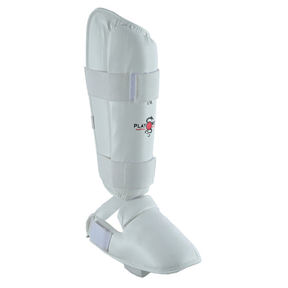 WUKF Style Karate Competion White Shin Guards  - Pair