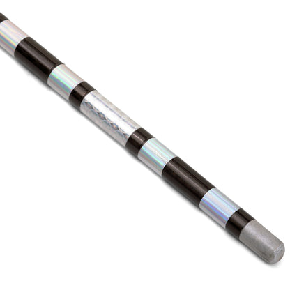 Chrome Competition Silver/Black Lotus Wood Jo Staff - 50 Inches