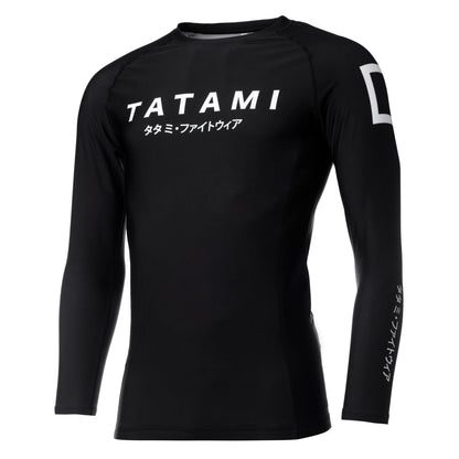 Tatami Adults Katakana Long Sleeve Rash Guard  - Black