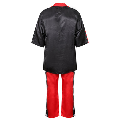 Competition Kickboxing Satin Uniform - Black/Red