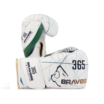 Bravose Limited Edition 16oz Velcro Boxing Gloves – 365 Series White-0
