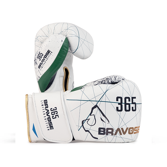 Bravose Limited Edition 16oz Velcro Boxing Gloves – 365 Series White-0