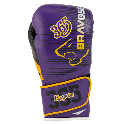 Bravose Limited Edition 16oz Velcro Boxing Gloves – “ALL DAY, EVERY DAY” Purple & Yellow-1