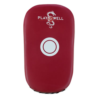 Playwell Elite " Maroon Series " Leather Curved Thai Pad - PAIR