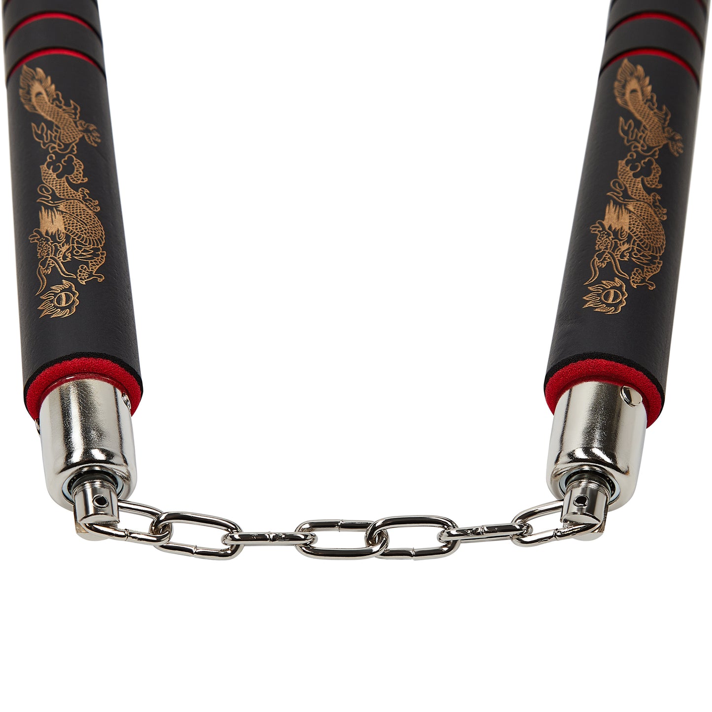 NR-027:Deluxe  Foam Nunchaku B.B With Grip : Red grips