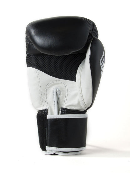 Sandee Black Leather Cool Tech Muay Thai Boxing Gloves  - Black