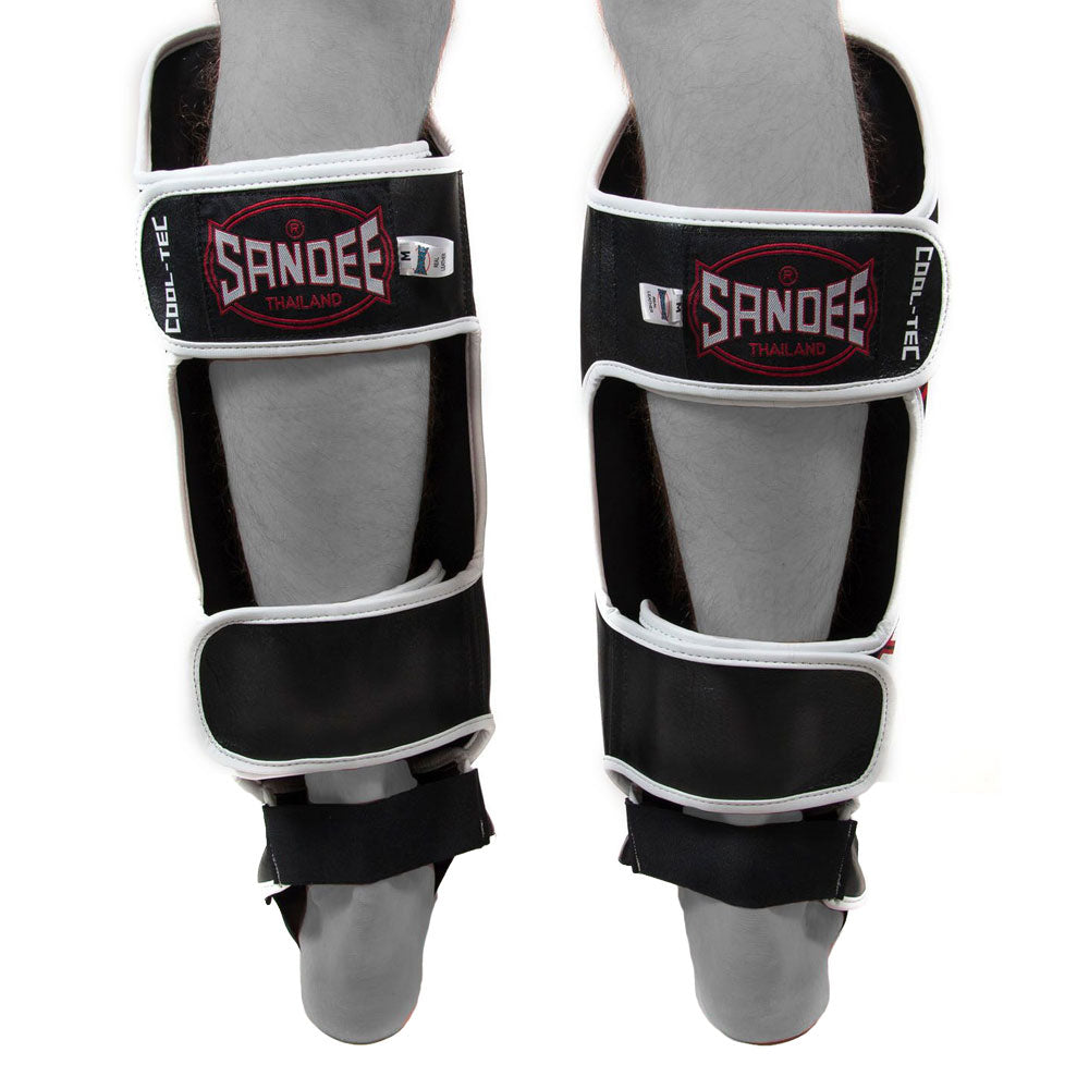 Sandee Cool Tec Leather Shin Guards - Black