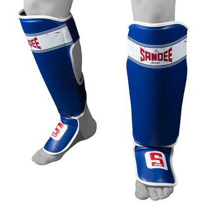 Sandee Sport Muay Thai Shin Guards - Blue