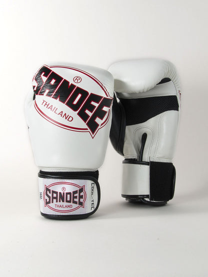 Sandee Leather Cool Tech Muay Thai Boxing Gloves  - White
