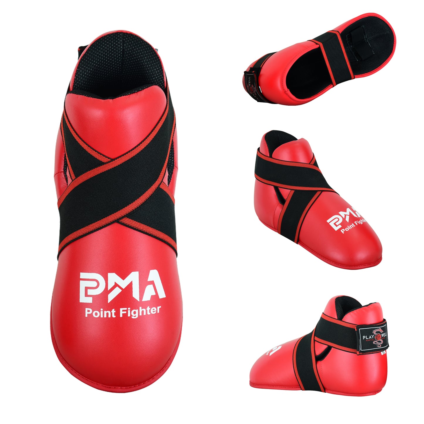 Semi Contact Point Sparring Boots - Red  - New