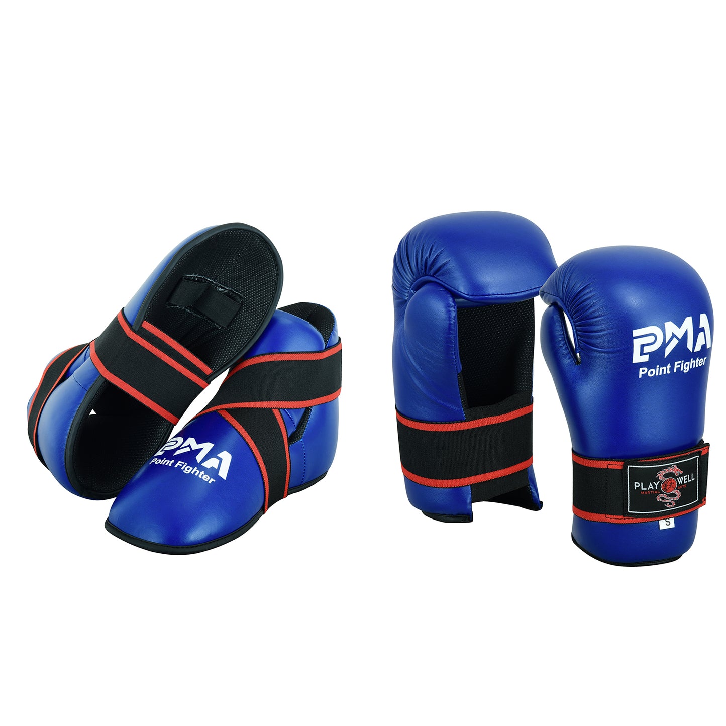 Semi Contact Sparring Gloves & Boots Set  - Blue