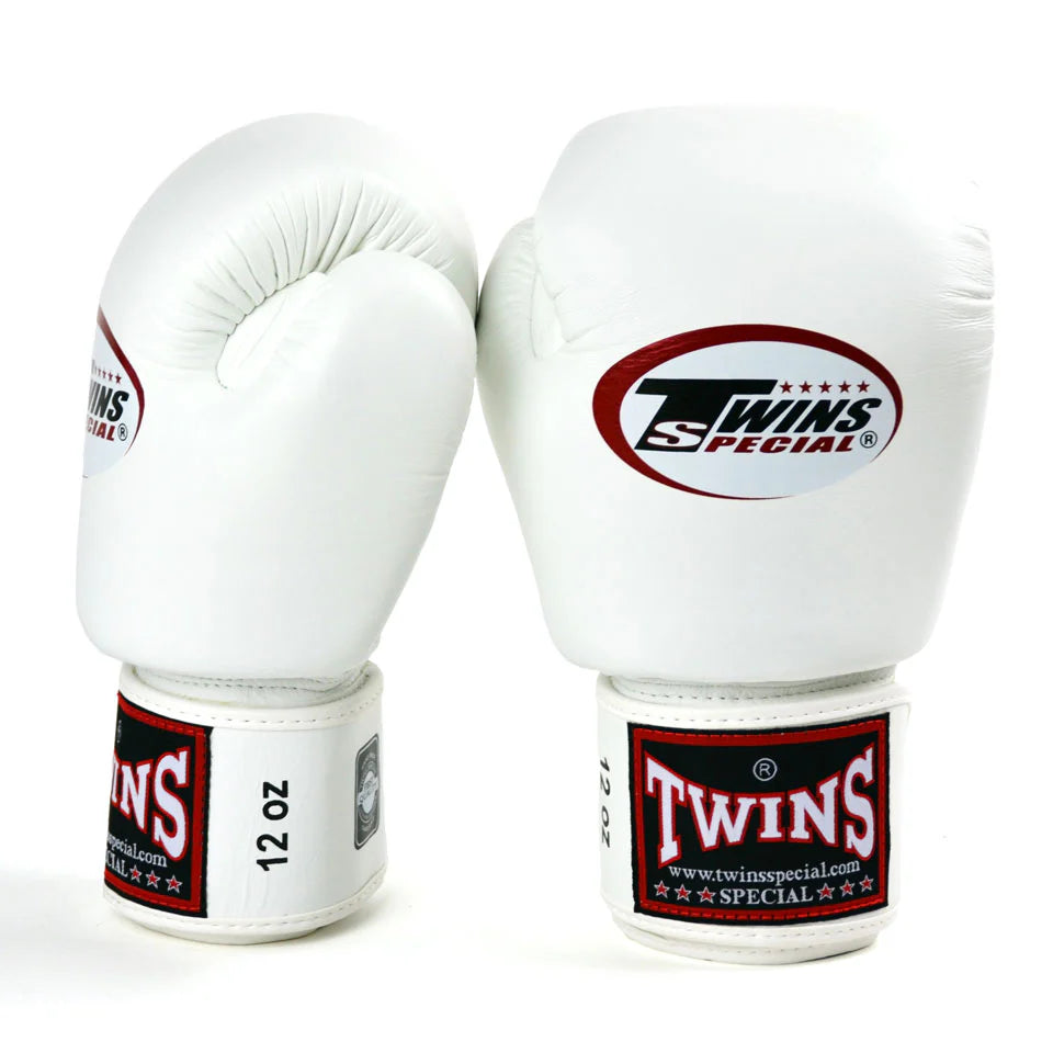 Twins BGVL3 Leather Boxing Gloves - White