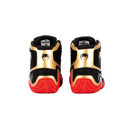 Venum Elite Premium Wrestling Shoes - Black/Gold/Red