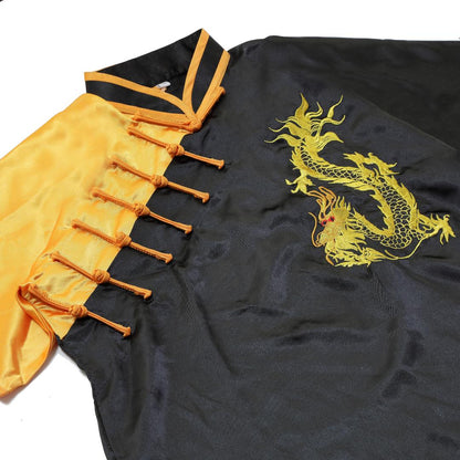 Competition Wushu Silk Uniform - Black/Yellow