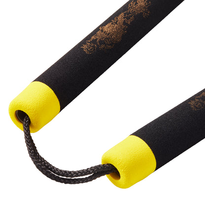 NR-009: Foam Nunchaku with Cord Black / Yellow Tips - PRE ORDER